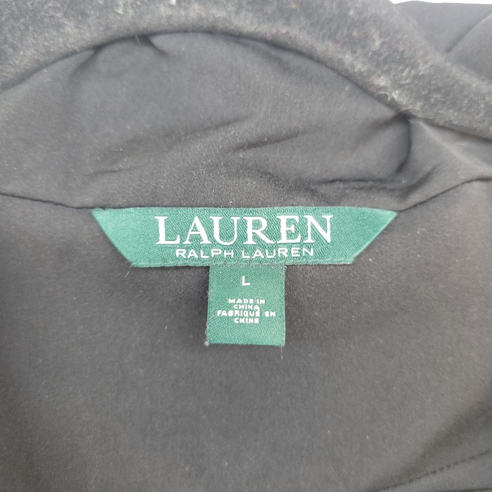 Lauren Ralph Lauren Utility Jacket Womens Large Black Full Zip Drawstring Hem - Picture 3 of 8
